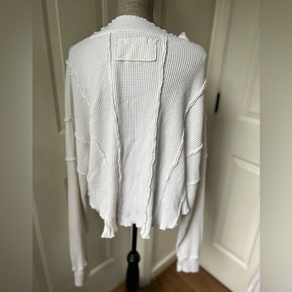 Free People Ellie Thermal Ivory Top Size Large - Picture 4 of 6